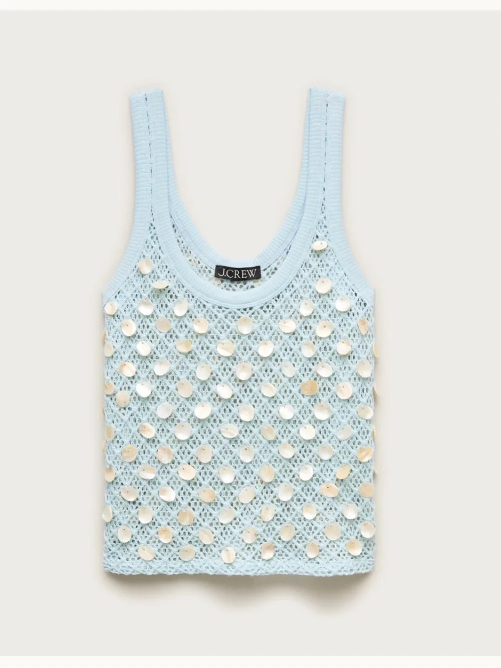 J. Crew Crochet Shell Embroidered Tank
